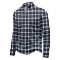 thumbnail image 1 of Men's Plaid Waffle Knit Sweatshirt Quarter Zip Pullover Stand Collar Long Sleeve Loose Fit Casual Sweatshirt For Fall Winter Daily Wear, S, 1 of 7