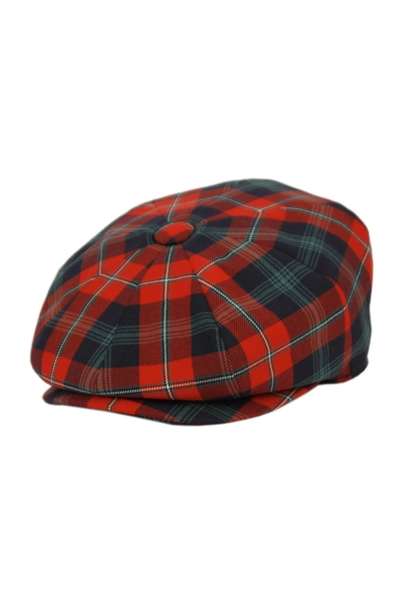 Men's Plaid Wool Blend Tweed Herringbone Newsboy Ivy Cap Snap Brim Gatsby Hat