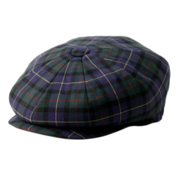 Men's Plaid Wool Blend Tweed Herringbone Newsboy Ivy Cap Snap Brim Gatsby Hat