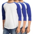 thumbnail image 1 of Men's Plain Baseball Athletic 3/4 Sleeve Cotton Tee Shirts, 1 of 4