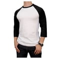 thumbnail image 1 of Men's Plain Baseball Athletic 3/4 Sleeve Cotton Tee Shirts, 1 of 4