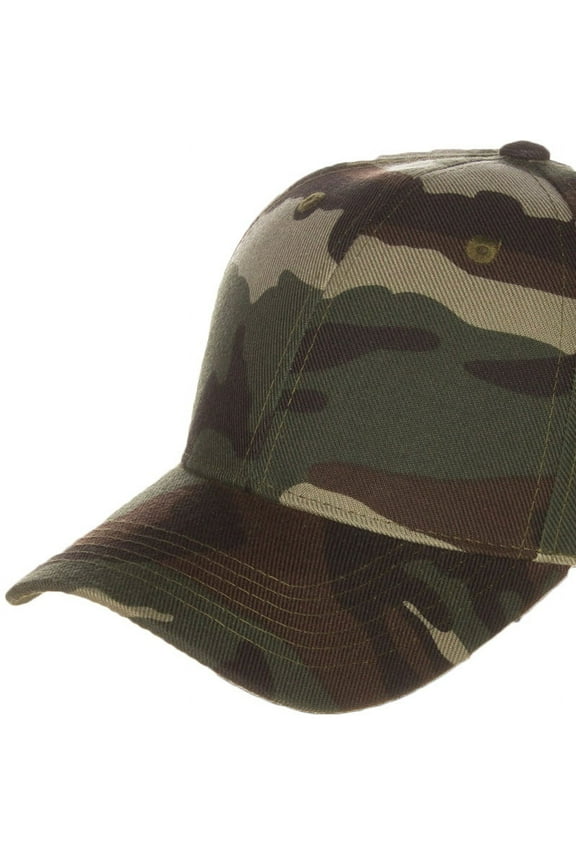 Men's Plain Baseball Cap Adjustable Curved Visor Hat - Camo