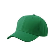 Mens Plain Baseball Cap Adjustable Curved Visor Hat - Kelly Green