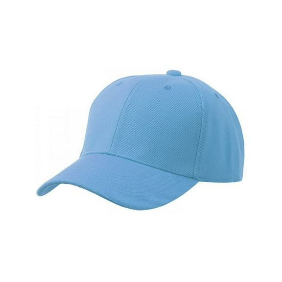 Men's Plain Baseball Cap  Adjustable Curved Visor Hat - Sky Blue