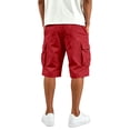 thumbnail image 1 of Men's Plain Cargo Shorts, Elastic Waist Multi-Pocket Pants, Summer Casual Straight Leg Bottoms, 1 of 7
