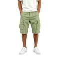 thumbnail image 1 of Men's Plain Cargo Shorts, Elastic Waist Multi-Pocket Pants, Summer Casual Straight Leg Bottoms, 1 of 7