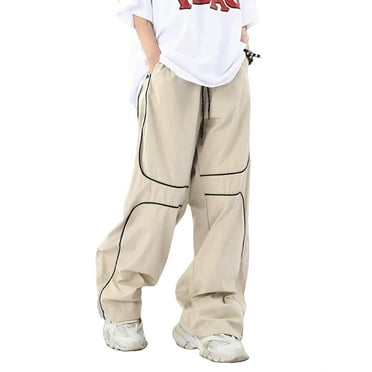 Men's Plain Casual Straight Leg Beige Pants L (40)