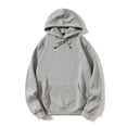 thumbnail image 1 of Men's Plain Hoodies Cotton Lined Sweatshirts Long Sleeve Sweater Drawstring Tops Fluffy Hooded Pullover Solid Color Warm Outwear Sports Leisure Workwear Comfortable Activewear With Pocket, 1 of 4