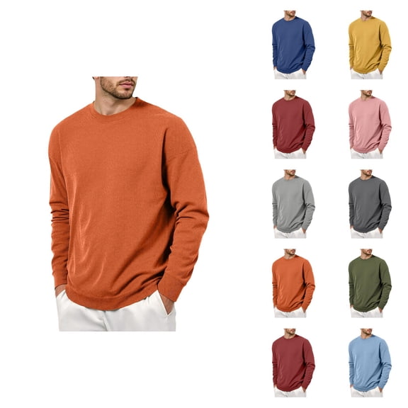 Men's Plain Sweatshirt Fall Winter Long Sleeve Crewneck Casual Basic Sweat Shirt Blouse Top