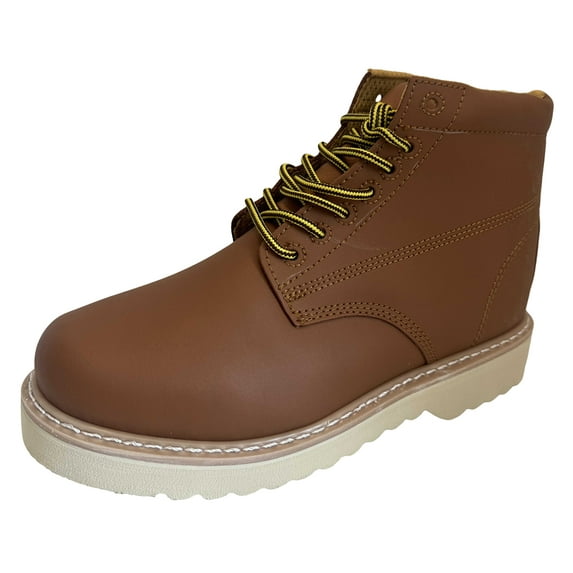 Men's Plain Toe Boots Lace Up Slip and Oil Resistant 6 inch Roofing Work boots