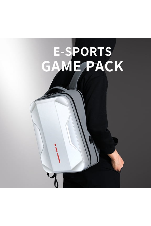 Men's Plastic Men's Backpack Waterproof E-sports Student Hard Case Computer Bag For Work,Silver