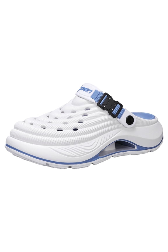 Men’s Platform Clogs with Arch Support Lightweight Non Slip Garden Work Shoes Close Toe Hollow Out Sandals White Size 9
