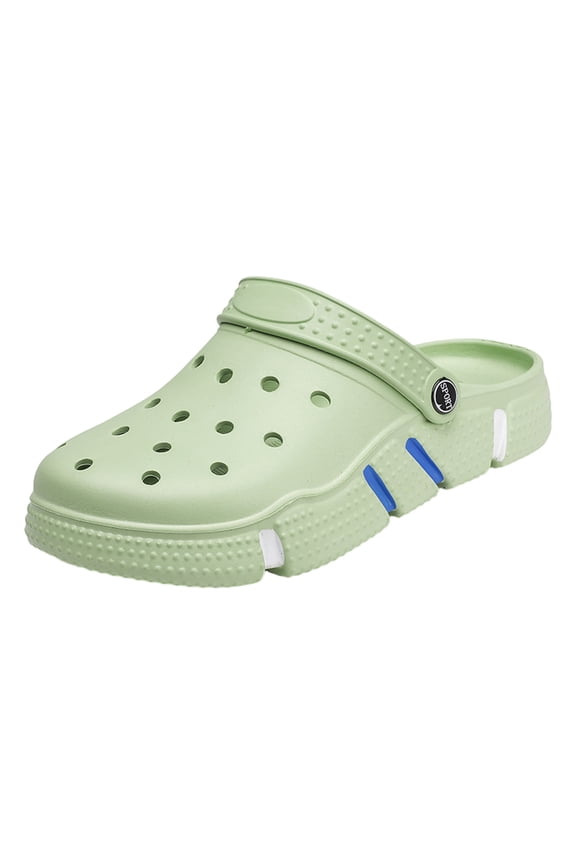 Men's Platform Sandals Wide Toe Box Non Slip Clogs Soft Soles Lightweight Open Toe Slide Mules for Indoor Outdoor Green Size 10