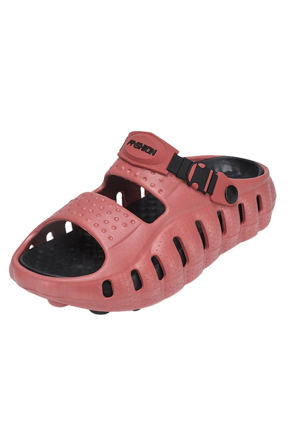 Men's Platform Sandals Wide Width Open Toe Clogs Breathable Non Slip Quick Drying Beach Slides for Vacation Black Size 7.5