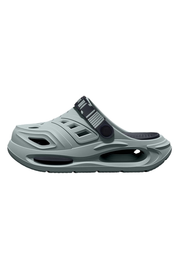 Men's Platform Slide Sandals with Arch Support 2026 Summer Fashion Breathable Hollow out Quick Drying Nonslip Casual Slip on Clogs for Beach Pool Gray Size 8