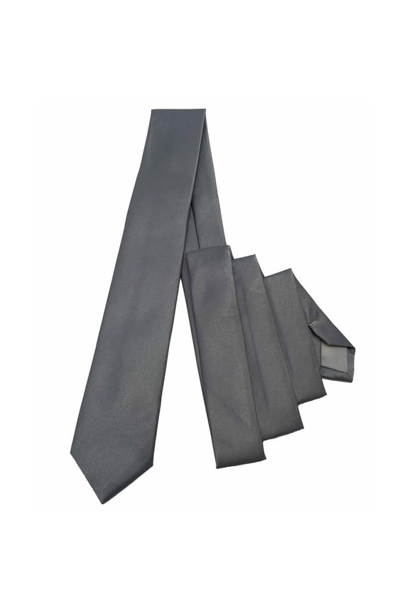 Men’s Platinum Formal Satin Self-Tie Skinny Tie in a Variety of Colors by Spencer J’s Signature Satin Collection