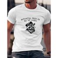 thumbnail image 1 of Men's Playful "Actually This Is My 1st Rodeo" Raccoon Graphic Breathable T Shirt Cotton Short Sleeve Round Neck Top White S-5XL, 1 of 5