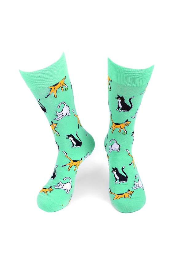 Men's Playful Cats Novelty Socks - NVS19548-TQ