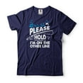 thumbnail image 1 of Men's Please Hold I'm On The Other Line Shirt Funny Fishing Shirt For Men Fishing Gifts (Medium Navy Blue), 1 of 6