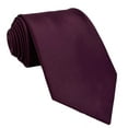 thumbnail image 1 of Men’s Plum Formal Satin Self-Tie Skinny Tie in a Variety of Colors by Spencer J’s Signature Satin Collection, 1 of 3