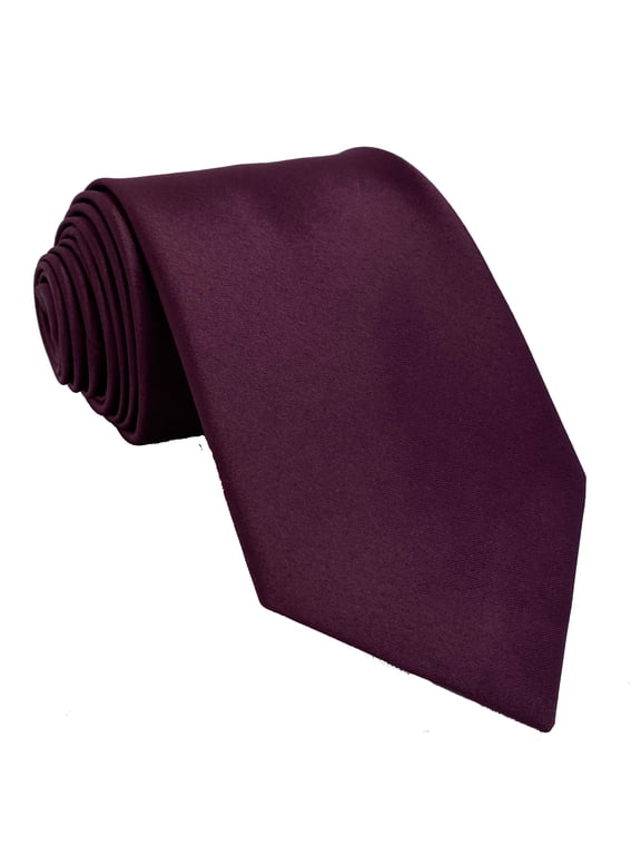 Men’s Plum Formal Satin Self-Tie Skinny Tie in a Variety of Colors by Spencer J’s Signature Satin Collection