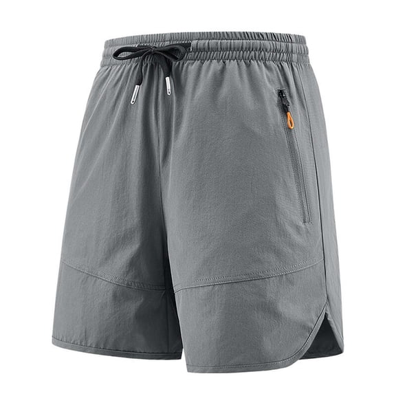 Men's Plus Size Athletic Shorts Quick Dry Lightweight Short Elastic Waist Drawstring Shorts with Zipper Pockets