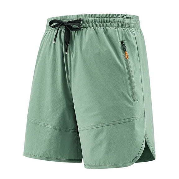 Men's Plus Size Athletic Shorts Quick Dry Lightweight Short Elastic Waist Drawstring Shorts with Zipper Pockets