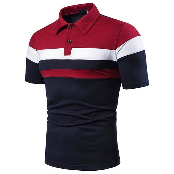 Men's Plus Size Business Work T-Shirt Casual Collared Short Sleeve Tees, S