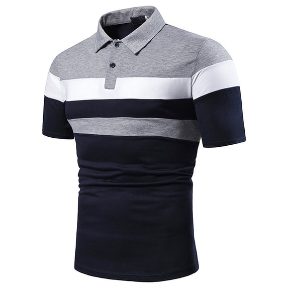 Men's Plus Size Business Work T-Shirt Casual Collared Short Sleeve Tees, S