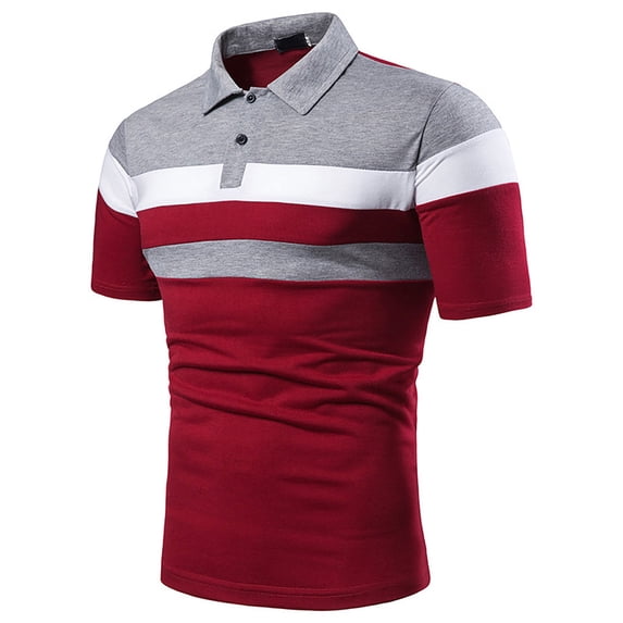 Men's Plus Size Business Work T-Shirt Casual Collared Short Sleeve Tees, S