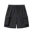 thumbnail image 1 of Men's Plus Size Cargo Shorts Drawstring Elastic Waist Workout Shorts with Multi Pockets for Casual Outdoor Basketball Running Gym Shorts, 1 of 2