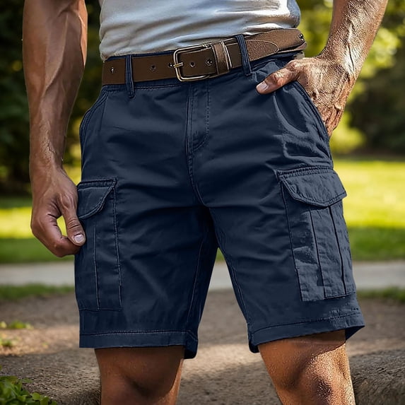 Men’s Plus-Size Cargo Shorts Lightweight Performance Hiking Cargo Shorts Causal Relaxed Fit Outdoor Work Shorts with Pockets