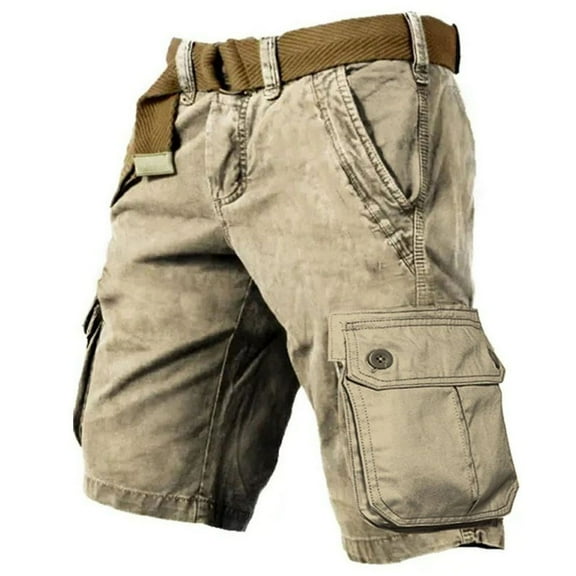 Men's Plus Size Cargo Solid Color Sports Loose Classic Fashion Personality Five Points Casual Shorts