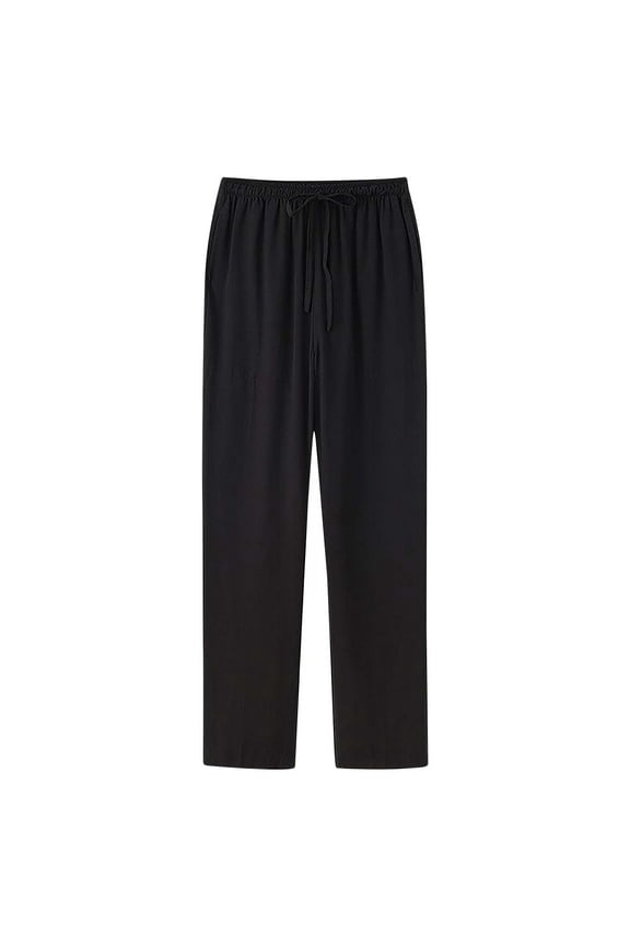 Men's Plus Size Casual Wide Leg Pants Soft Casual Straight Leg Trousers Solid Color Holiday Beach Pants