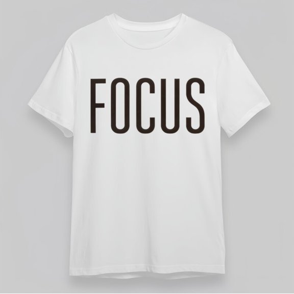 Men's Plus Size Classic T-Shirt Focus Bold Black Lettering Graphic Cotton Tee