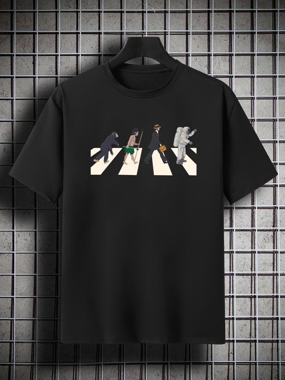 Men's Plus Size Graphic Plain Color Short Sleeve Crew Neck T-shirt, Oversized Casual Clothing For Big And Tall Guys