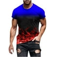 thumbnail image 1 of Men's Plus Size Graphic Tee Tops Big and Tall Personalized Flame Print Tshirts Short Sleeve Muscle Shirts 4X-5X, 1 of 5