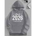 thumbnail image 1 of Men's Plus Size Hooded Sweatshirt - Class of 2026 Limited Edition, Black Casual Graduation Hoodie with Star & Stripes Design, Long Sleeve Polyester Knit for Comfort, 1 of 7