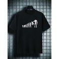 thumbnail image 1 of Men's Plus Size Human Evolution Pattern Plain Color Short Sleeve Crew Neck T-shirt, Oversized Casual Clothing For Big And Tall Guys Best Sellers Gifts, 1 of 7
