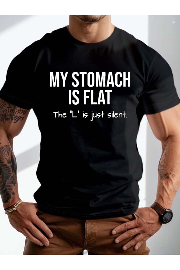 Men's Plus Size "I'm Not " Body Positivity T-Shirt - Casual Fitness Tee Suitable for Big & Tall Guys, Gym, Casual Attire & Year-Round - Empowering Slogan Print, Machine Washable -Boosting Top