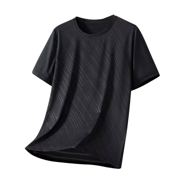 Men's Plus Size Ice Silk Shirts New Breathable Soft Short Sleeve Shirt Quick Dry Loose Running Workout Tee Tops