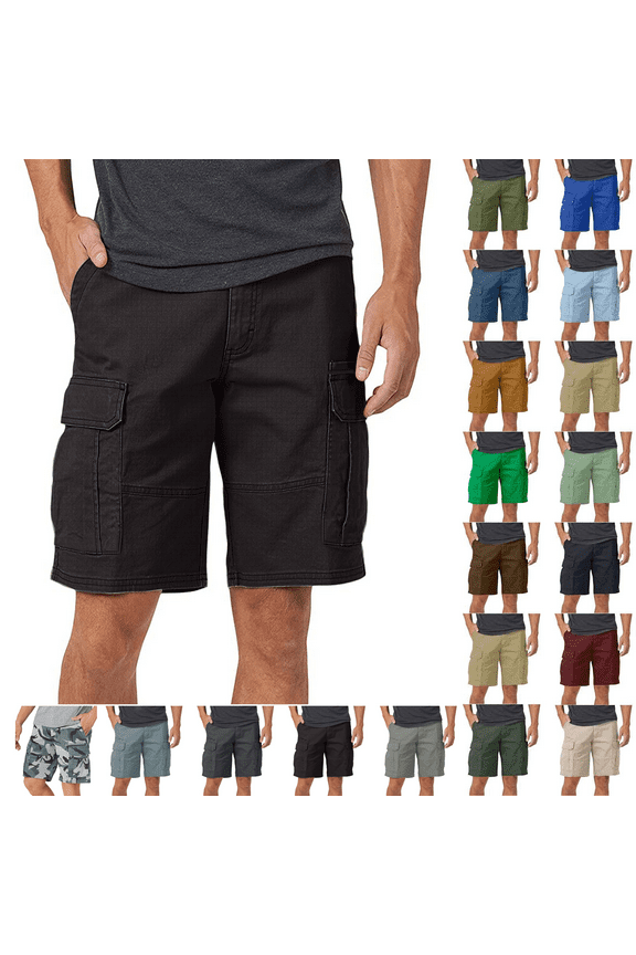 Men's Plus Size Jean Shorts Boys Pocket Solid Color Casual Five Point Casual Shorts Black Cargo Pocket Pants for Men
