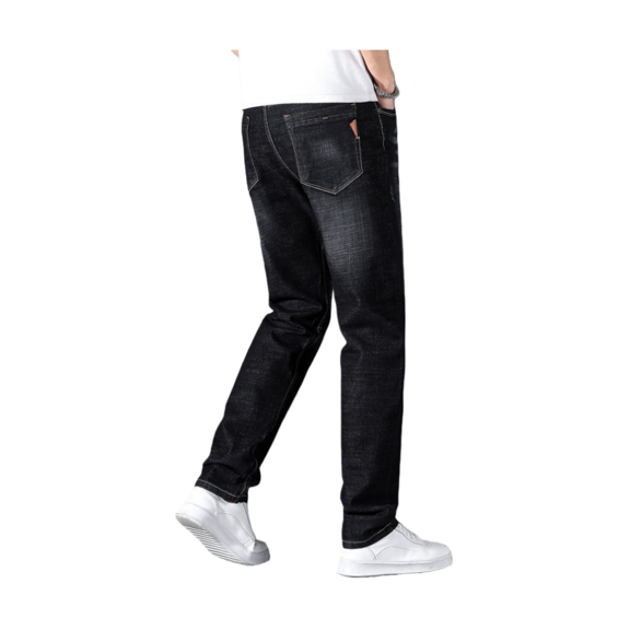 Men’s Plus-Size Lightweight Stretch Jeans, Loose-Fit Straight-Leg Denim Jogger Pants, Extra-Large Comfortable Casual Trousers for Daily Wear, Big & Tall Elastic Waist Pants
