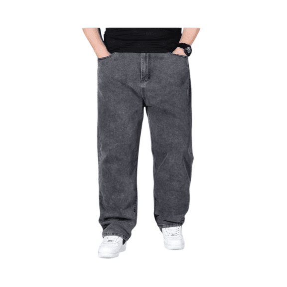 Men’s Plus-Size Lightweight Stretch Jeans, Loose-Fit Straight-Leg Denim Jogger Pants, Extra-Large Comfortable Casual Trousers for Daily Wear, Big & Tall Elastic Waist Pants