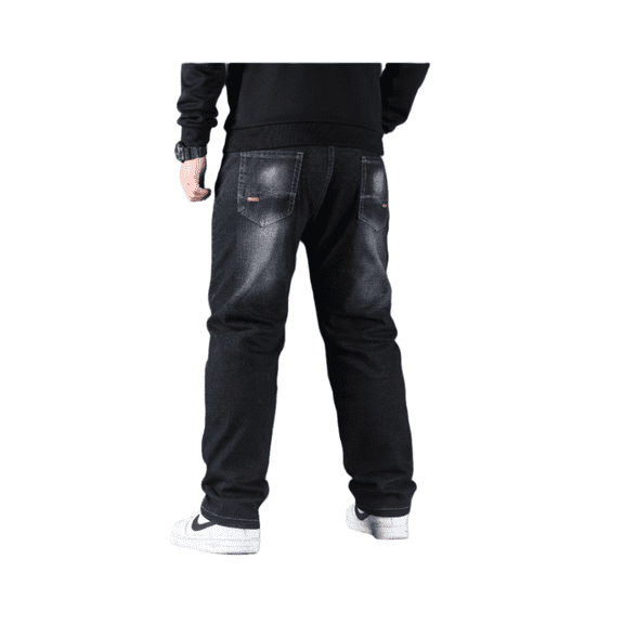 Men’s Plus-Size Lightweight Stretch Jeans, Loose-Fit Straight-Leg Denim Jogger Pants, Extra-Large Comfortable Casual Trousers for Daily Wear, Big & Tall Elastic Waist Pants