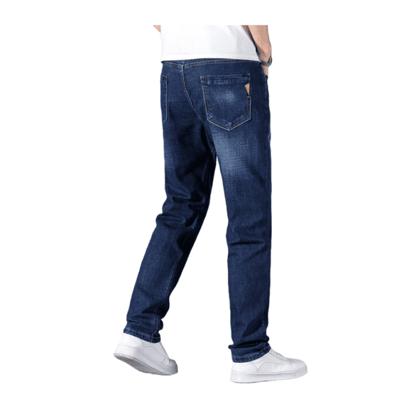 Men’s Plus-Size Lightweight Stretch Jeans, Loose-Fit Straight-Leg Denim Jogger Pants, Extra-Large Comfortable Casual Trousers for Daily Wear, Big & Tall Elastic Waist Pants