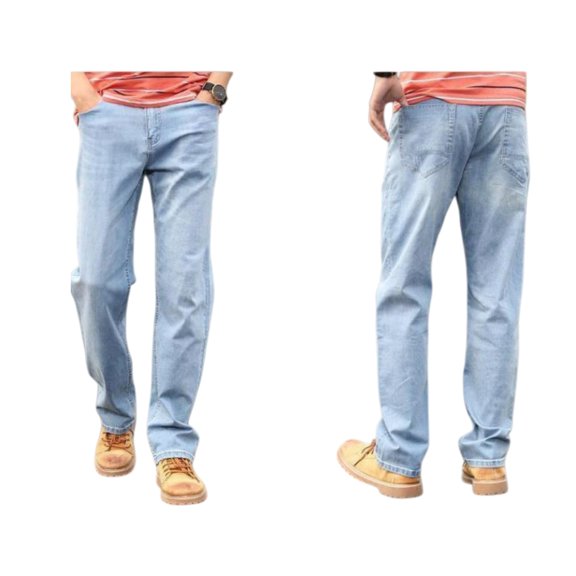 Men’s Plus-Size Loose-Fit Straight-Leg Jeans, Big & Tall Casual Denim Pants, Comfortable Relaxed Large-Size Trousers for Daily Wear, Durable Classic Everyday Basics