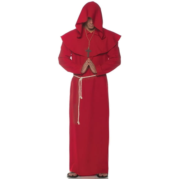 Men's Red Religious Monk Robe Costume 2X-Large 48-50