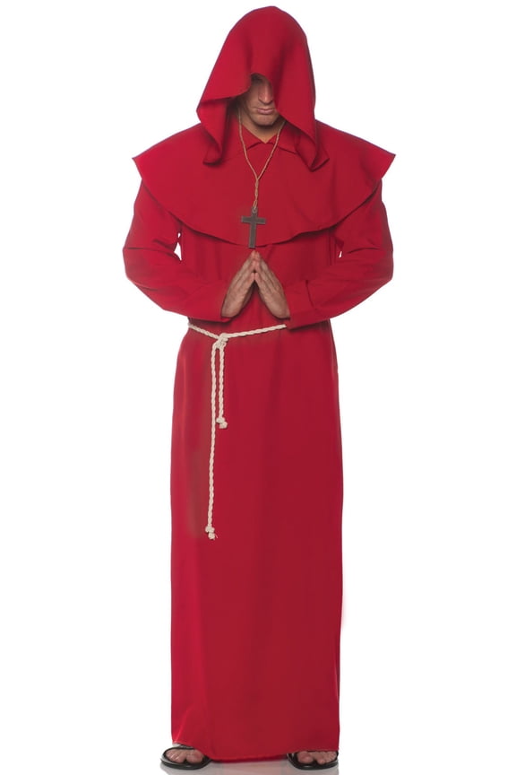 Men's Red Religious Monk Robe Costume 2X-Large 48-50