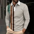 thumbnail image 1 of Men's Plus Size Shirt Casual Long Sleeve Color Block Shirt Patchwork Collared Slim Fashion Work Tops Business Casual Golf, 1 of 5